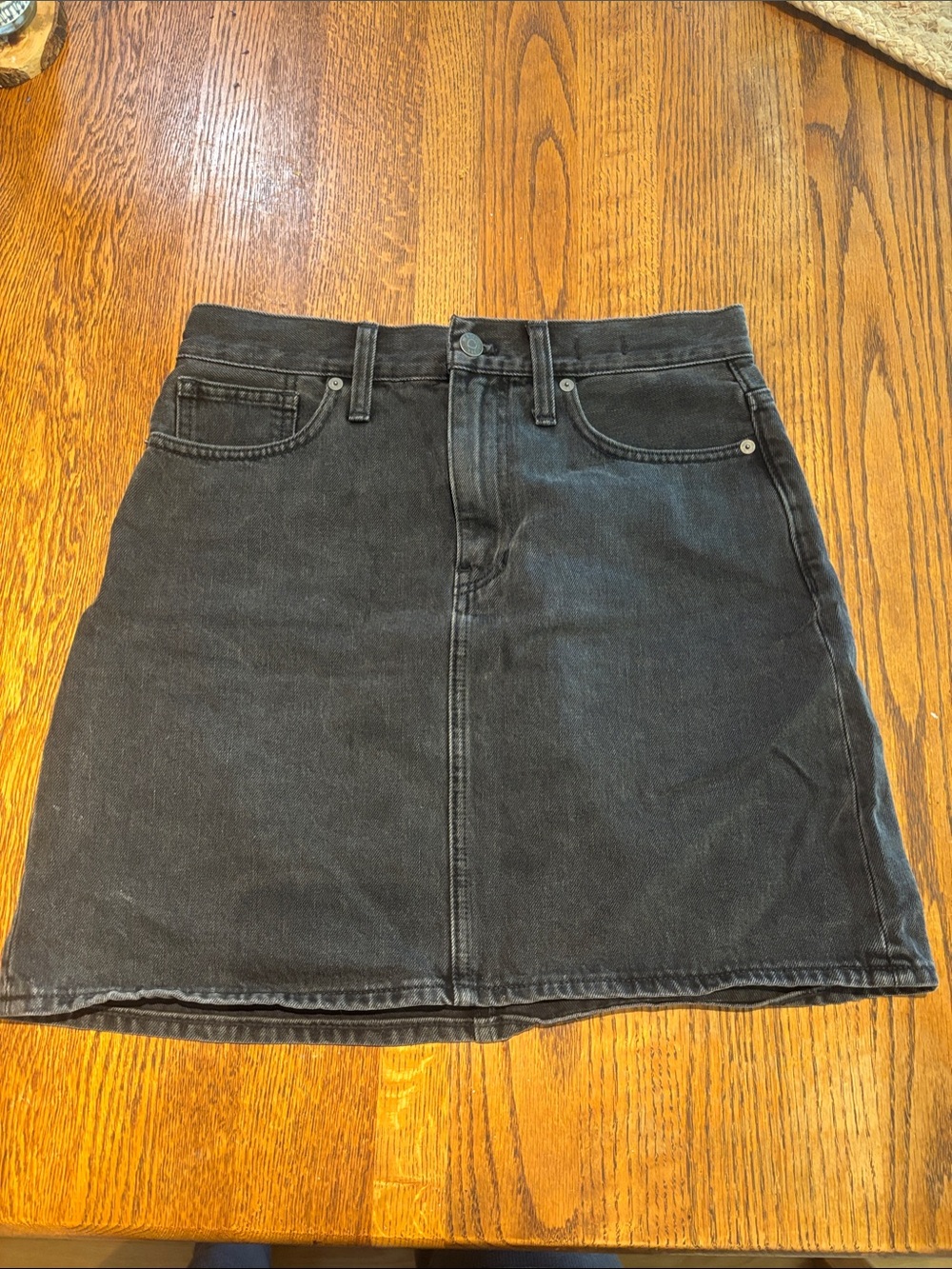 Madewell Black Denim A-Line Mini Skirt